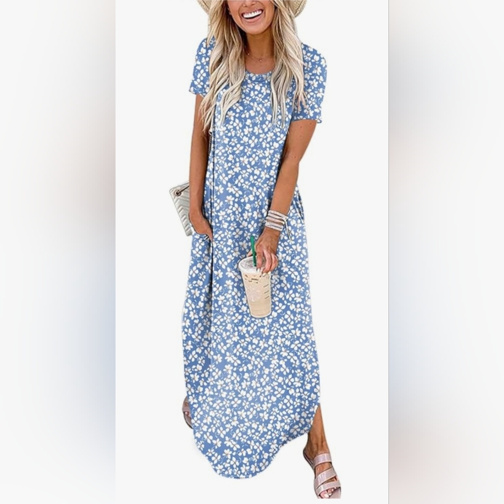 Floral Blue Maxi Dress